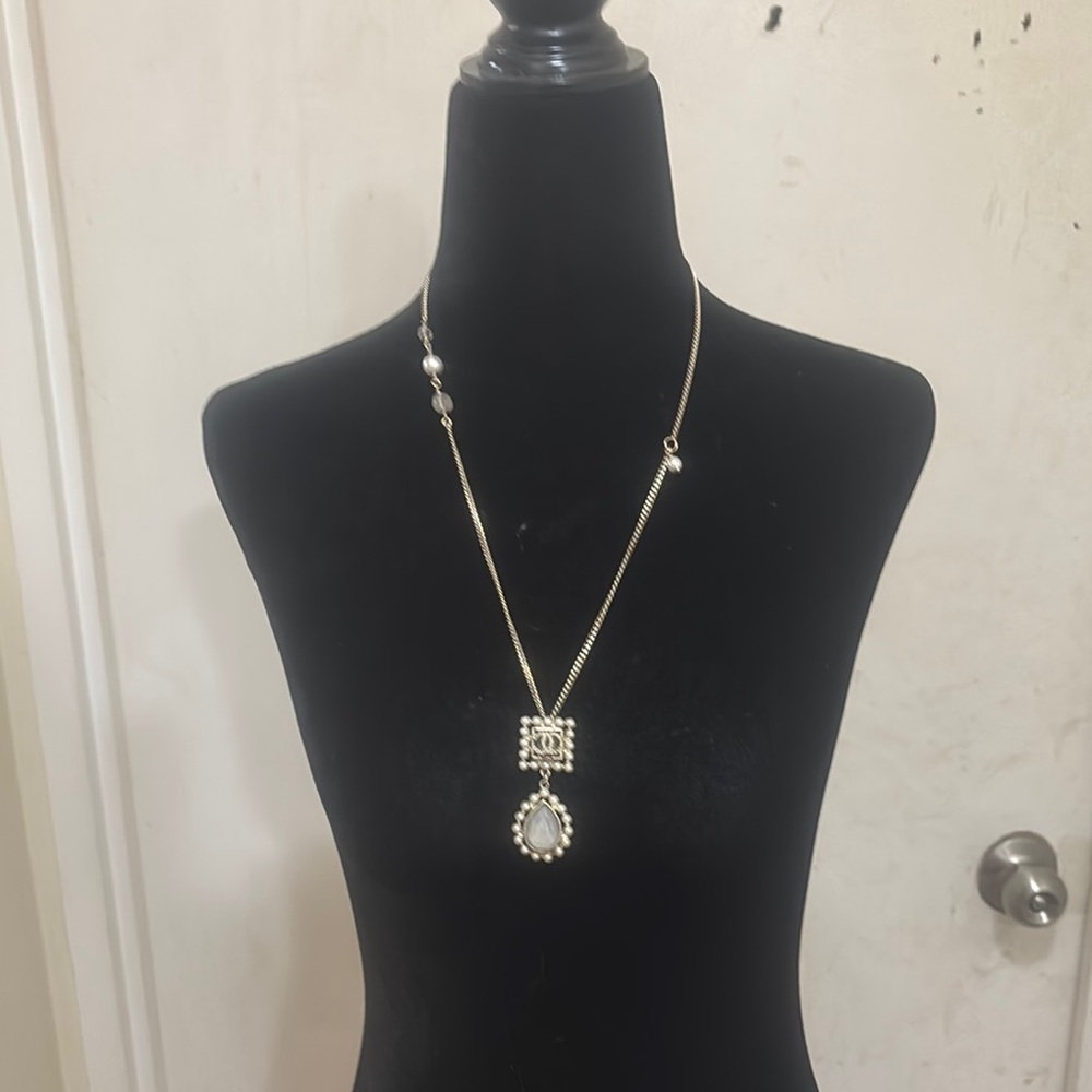 Elegant Gold and Silver Chanel Pendant Necklace